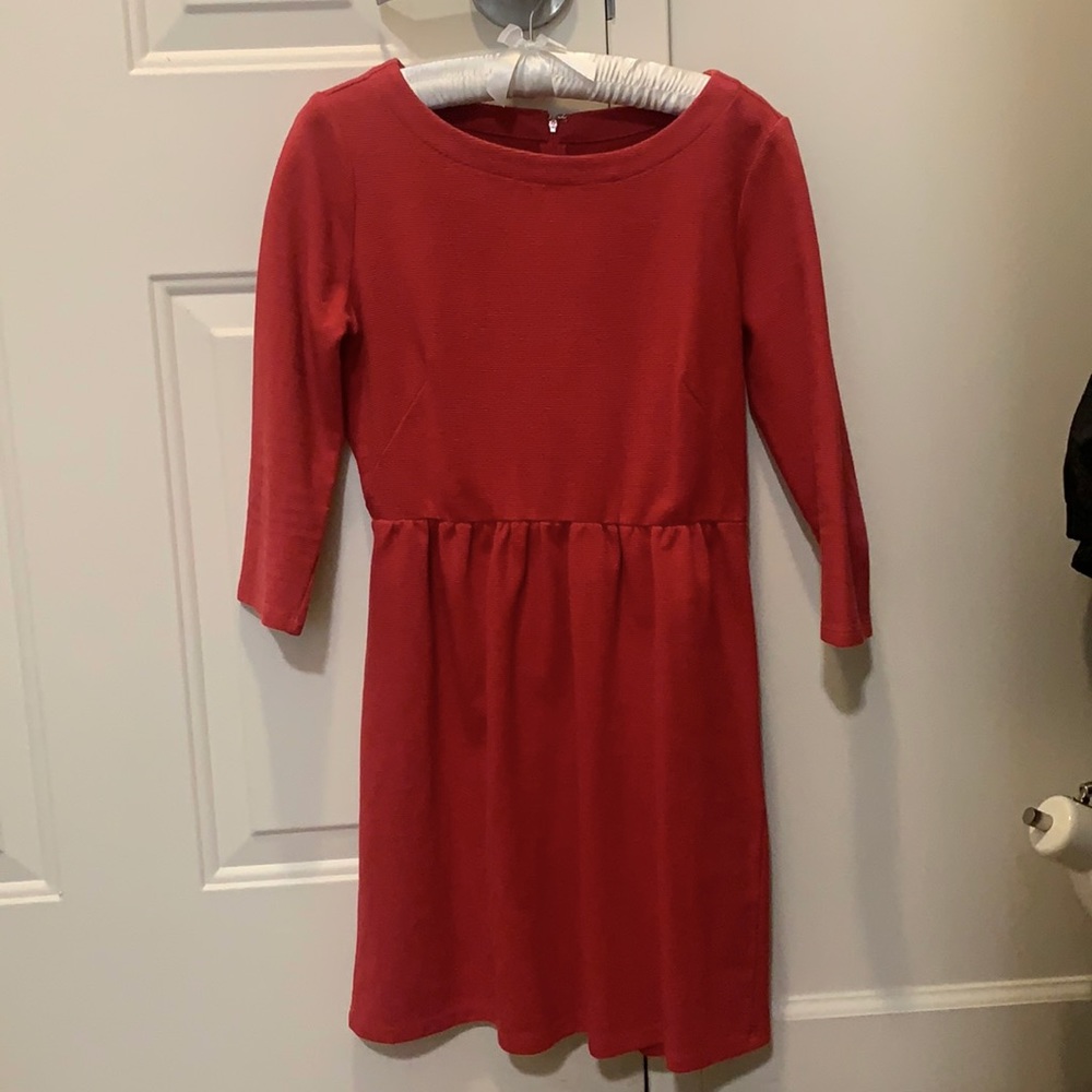 Loft petite A-line dress with 3/4 length sleeves